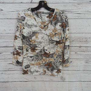 Chico's Size 0 (8-10) V-neck Stretch Top